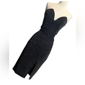 Akira Chicago Black and silver bodycon Dress M
